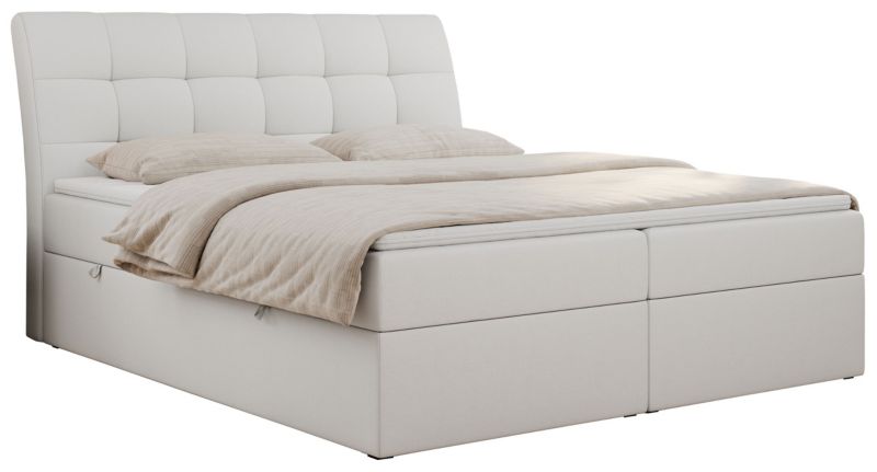 Łóżko kontynentalne MKS Meble DIEGOS 180x200 H3 Biały ecoskóra 1szt.