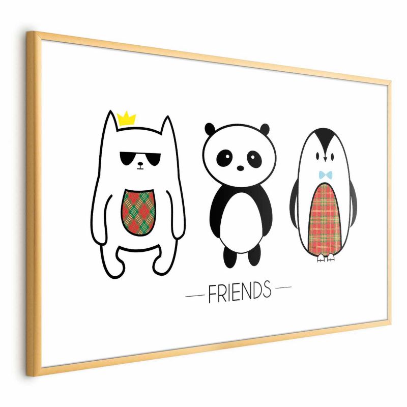 Plakat Artgeist Przyjaciele 90x60 cm z ramą złotą 1 szt