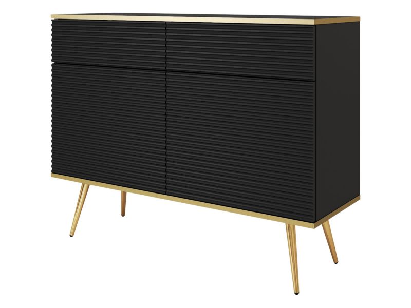 Komoda MIRJAN 24 z szufladami Oro KSZ107 czarny/złoty 1 szt.