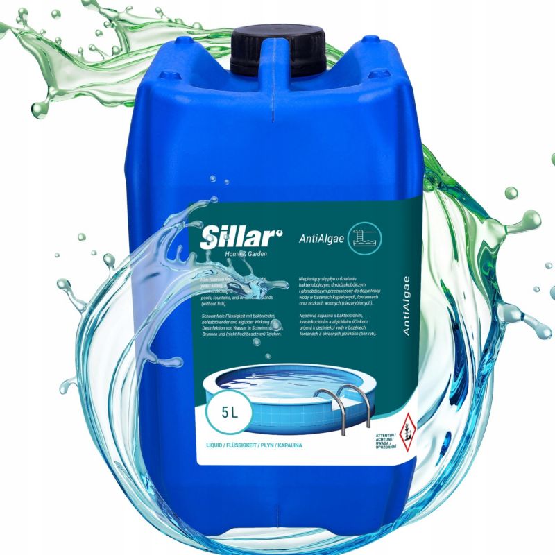 Chemia basenowa, Sillar, antyglon, środek przeciwko glonom, drożdżakom, bakteriom, 5L, 1szt