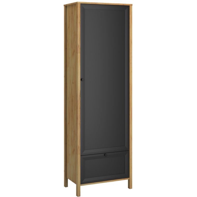 Regał z Szufladą NORIA Mebel Elite Wąski Drewniany do Salonu NORIA 62 cm Dąb 1 szt