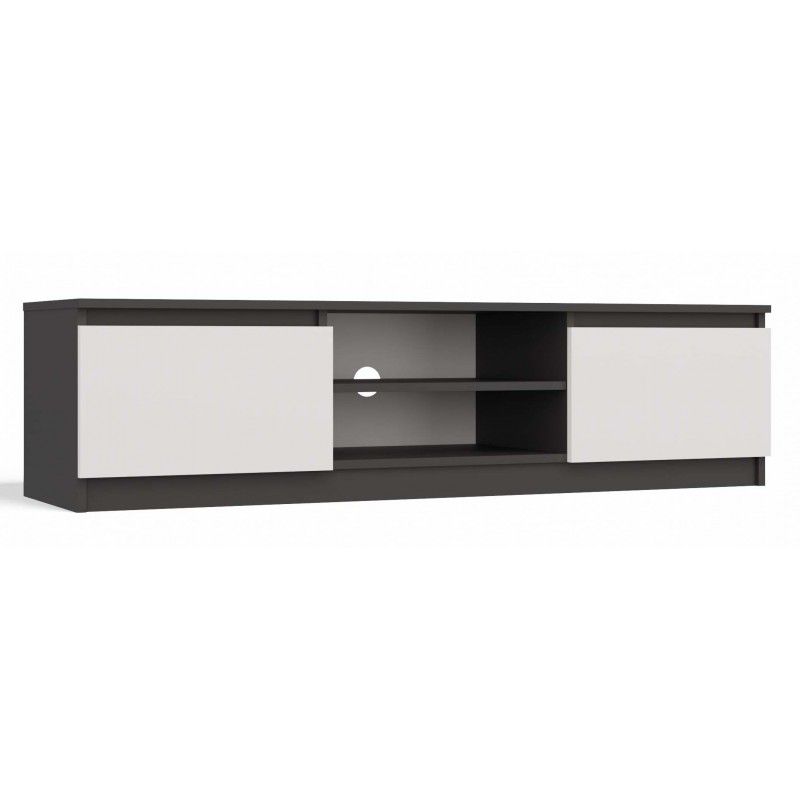 Szafka RTV Topeshop Malwa 140 Antracyt Biel 140x40x36 cm 1 szt.