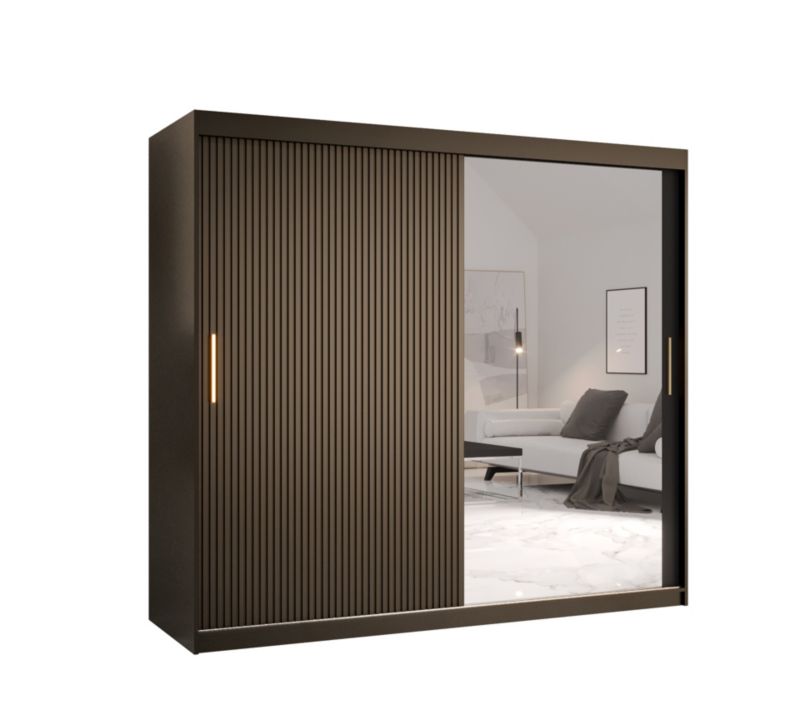 Szafa przesuwna Abiks RIFLO SLIM 2 200 czarny mat+ czarny mat 1 szt.