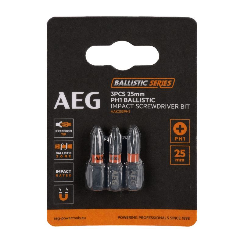 Wzmacniane Bity Ballistic AEG 25 mm SDriver 3 elementy 1 szt.