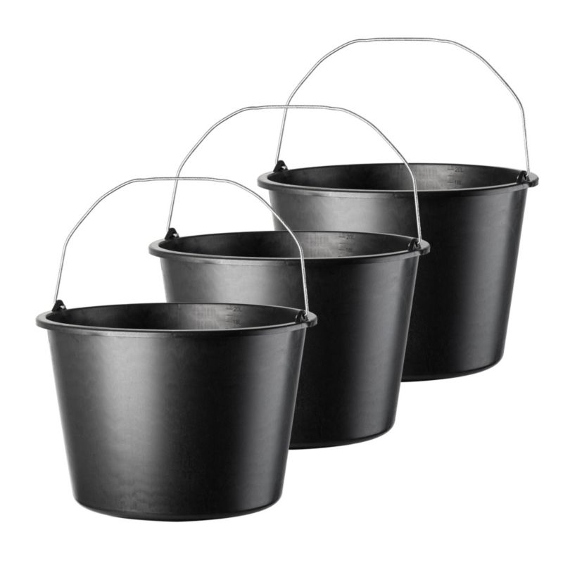 Wiadra KADAX Plastikowe Budowlane Gospodarcze 20L 3szt