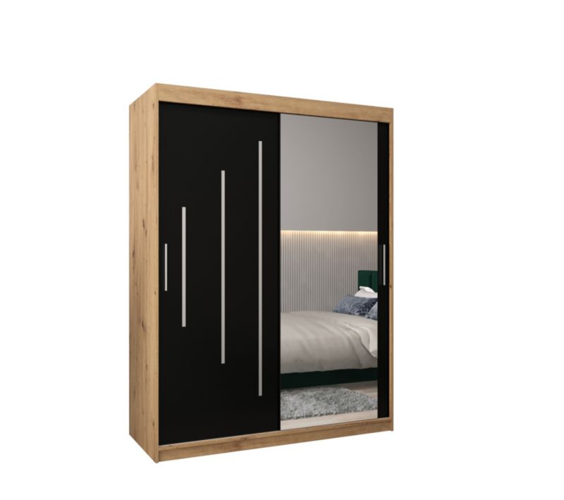 Szafa przesuwna Garderoba Abiks YORK 2 150 artisan/czarny 1 szt.