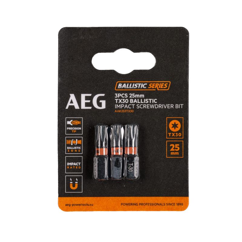 Wzmacniane Bity Ballistic AEG 25 mm TX30 SDriver 3 elementy 1 szt.