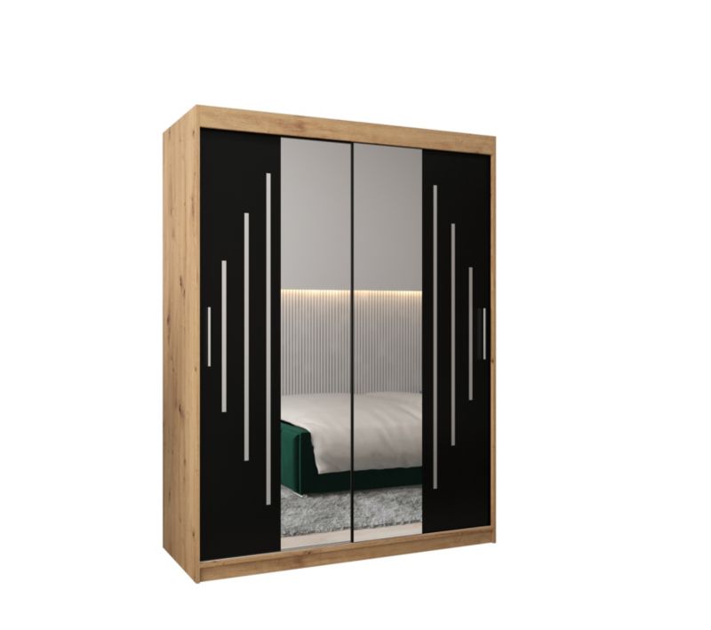 Szafa przesuwna Garderoba Abiks YORK 1 150 artisan/czarny 1 szt.