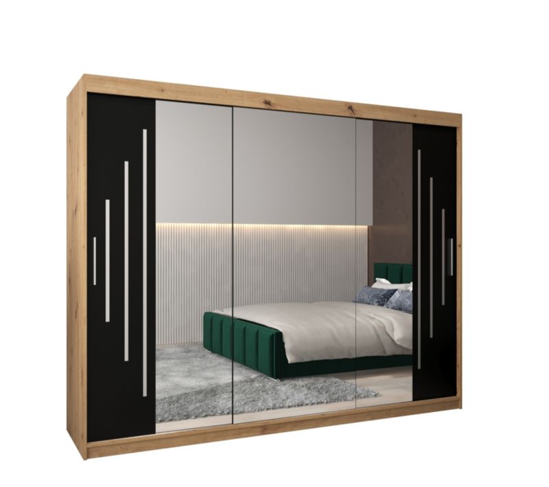 Szafa przesuwna Garderoba Abiks YORK 2 250 artisan/czarny 1 szt.