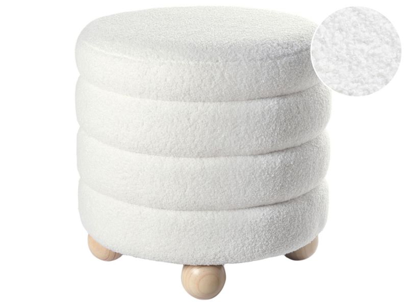 Puf Chilly Złamana biel Sztuczne futro 42 cm 42 cm 1 szt.
