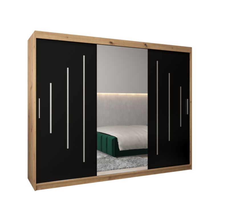 Szafa przesuwna Garderoba Abiks YORK 1 250 artisan/czarny 1 szt.