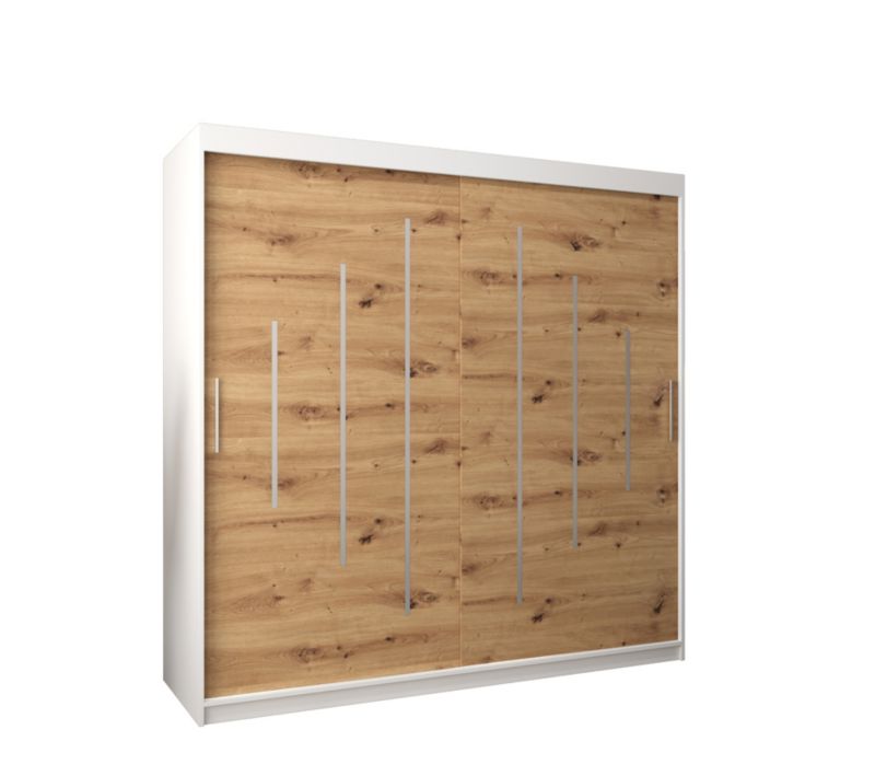 Szafa przesuwna Garderoba Abiks YORK 200 biały/artisan 1 szt.