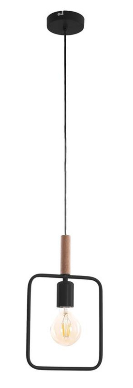 Lampa wisząca czarna regulowana wysokość 60W E27 Frame