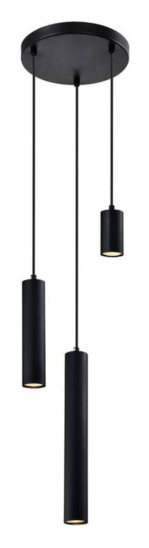 Lampa wisząca czarna talerz 3x25W Tubo