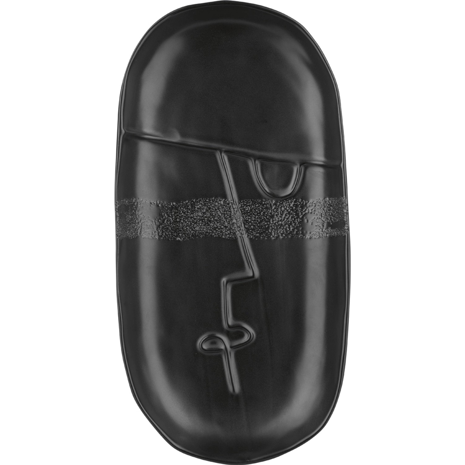 Talerz Deco porcelanowy czarny 23 x 11 cm