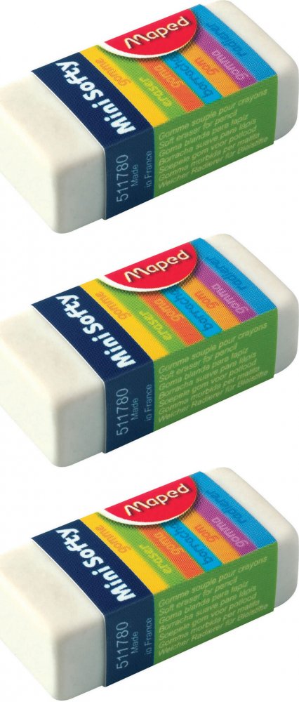 3x Gumka ołówkowa Maped Mini Softy, 1 sztuka