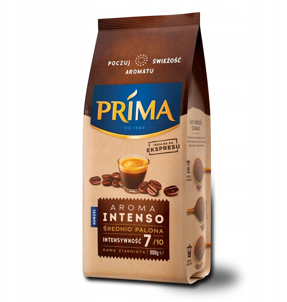 Outlet: WAŻNY DO 2025-08-19 Kawa ziarnista Prima Aroma Intenso, 900g