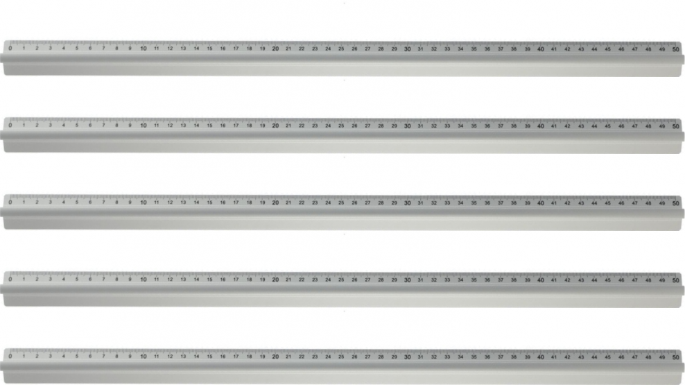 5x Linijka aluminiowa Leniar, z uchwytem, 50cm