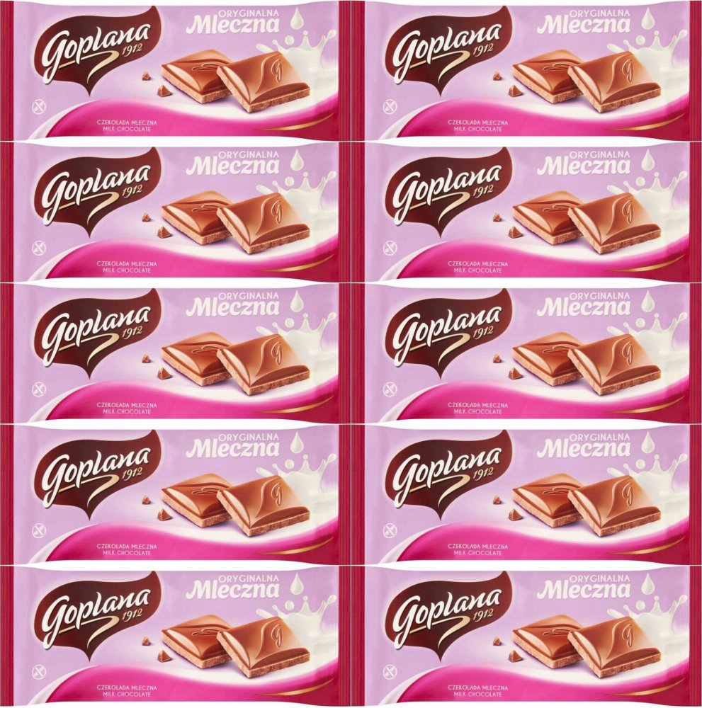10x Czekolada mleczna Goplana Oryginalna, 90g