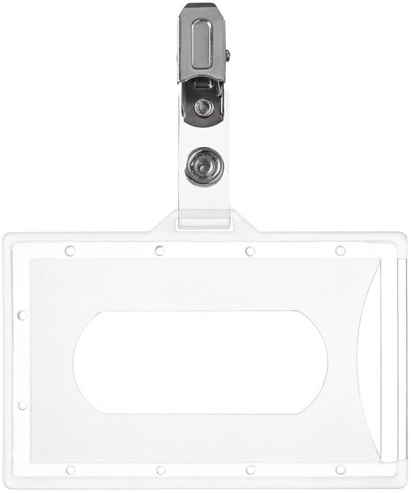 Holder do identyfikatorów Argo, z klipsem, 92x59mm, przezroczysty