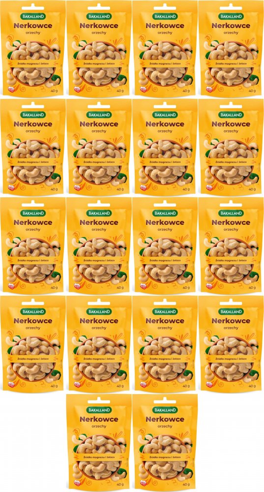 18x Orzechy nerkowca Bakalland, 40g