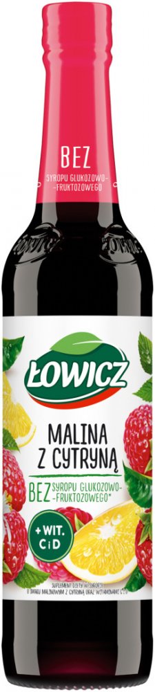 Syrop Łowicz, malina z cytryną, 400ml