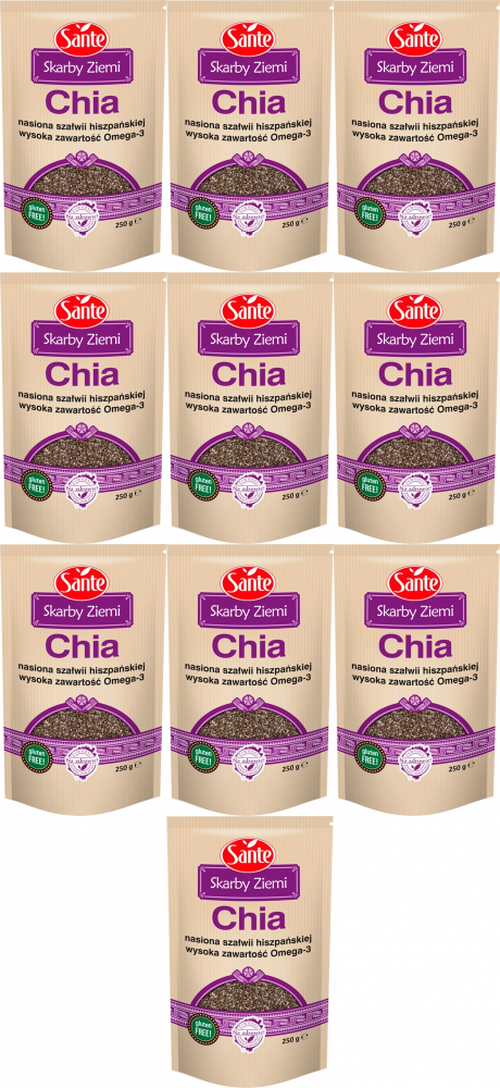 10x Nasiona Sante Skarby Ziemi, chia (szałwia hiszpańska), 250g