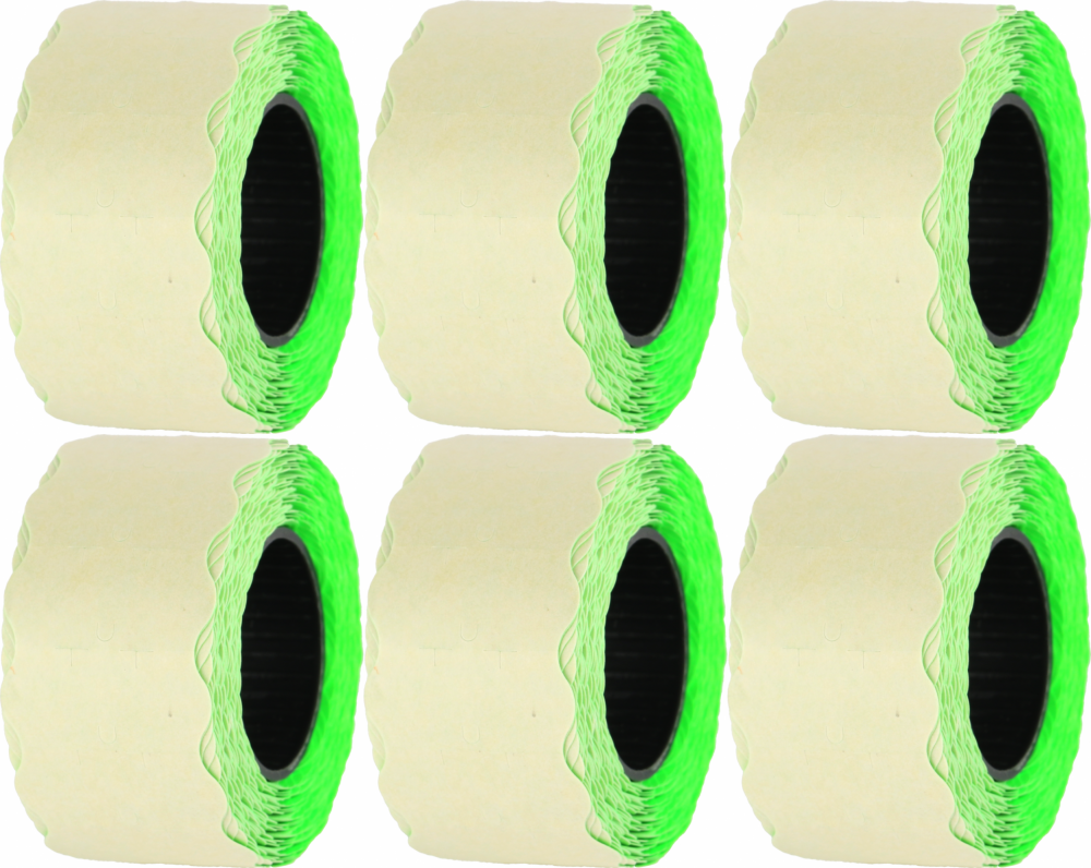 6x Taśma do metkownicy Studio Cen, HMTC 800 etykiet, 26x12mm, zielony