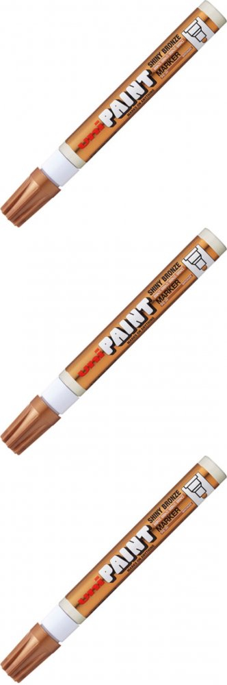 3x Marker olejowy UNI PX-20, okrągła, 2.2-2.8mm, błyszczący brązowy