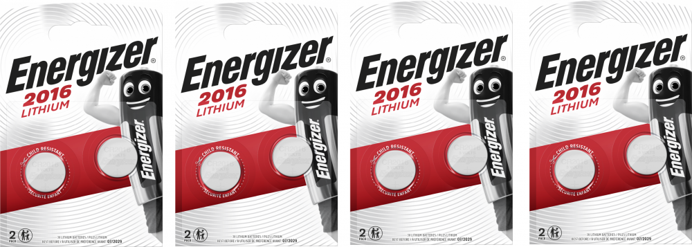4x Bateria specjalistyczna Energizer, 3V, CR2016, 2 sztuki