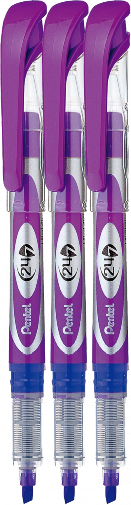 3x zakreślacz Pentel SL12, z płynnym tuszem, ścięta, 3.7mm, fioletowy