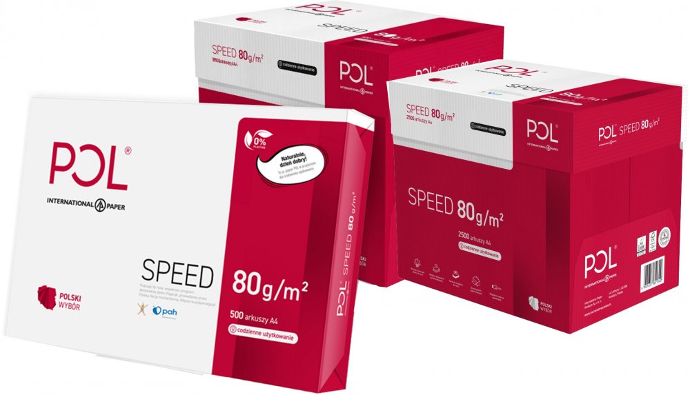 10x Papier ksero ekologiczny Polspeed, A4, 80g/m2, 500 arkuszy, biały