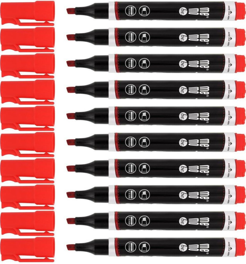 10x Marker permanentny MemoBe, ścięta, czerwony