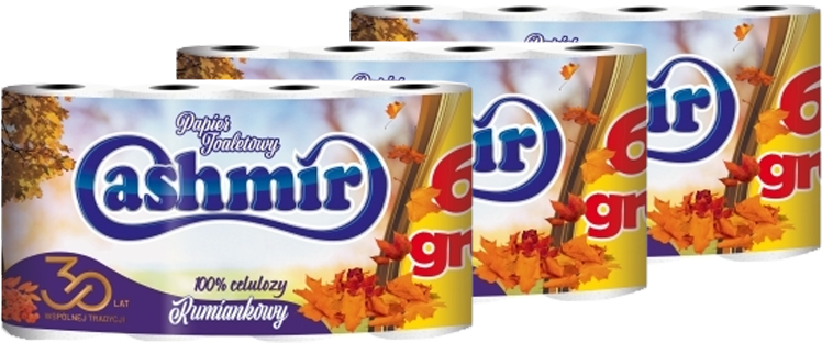 3x Papier toaletowy Cashmir rumiankowy, 6+2 rolki, biały