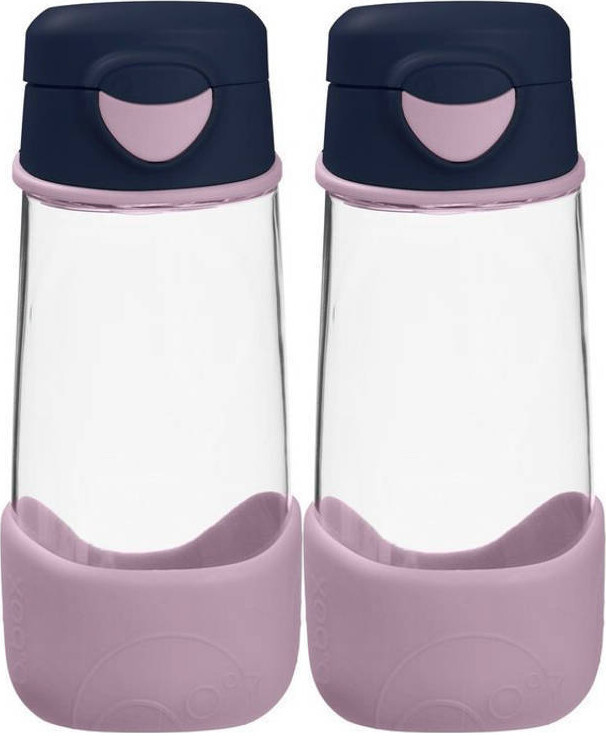 2x Bidon na wodę B.Box, z ustnikiem, tritan, 450 ml, Indigo Rose
