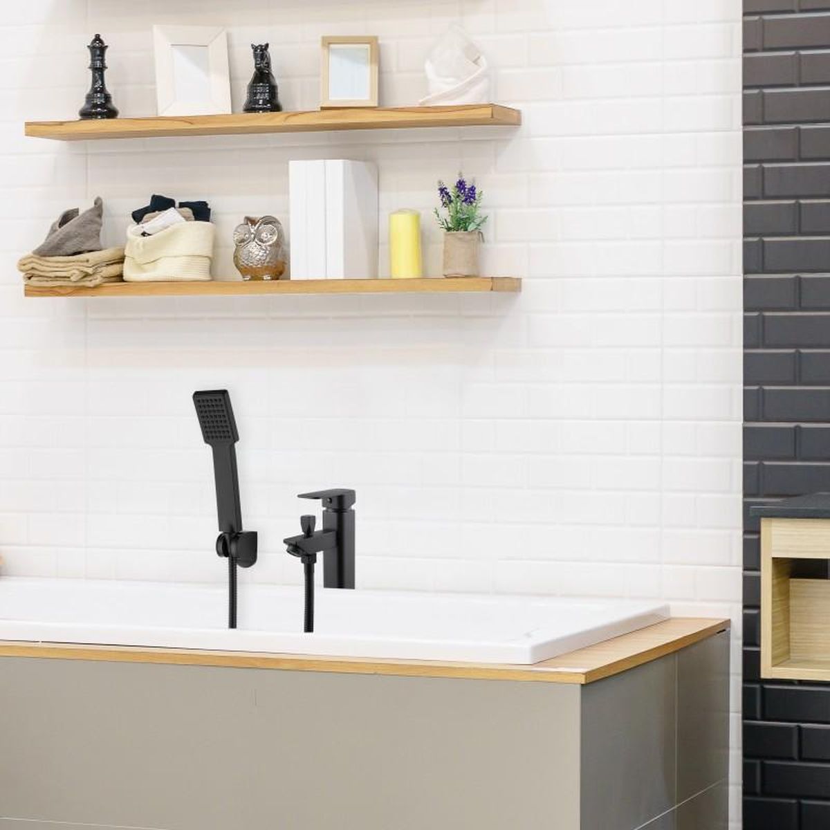 YokaHome Lucco bateria wannowo-prysznicowa nawannowa z zestawem prysznicowym czarny mat BW.LUCCO-BLK - Wysyłka w 24h