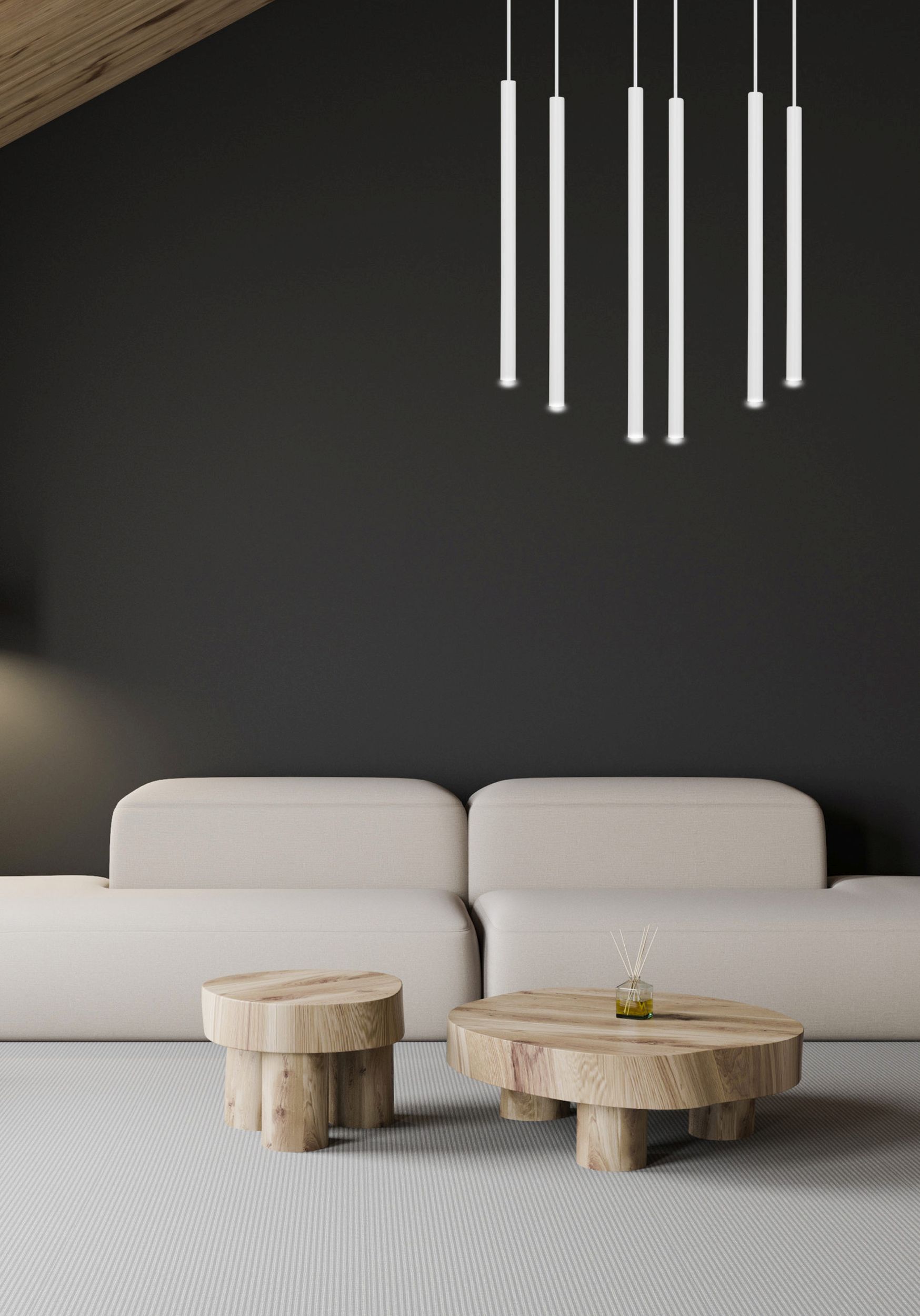 Emibig Selter lampa wisząca 6x8 W biała 553/6