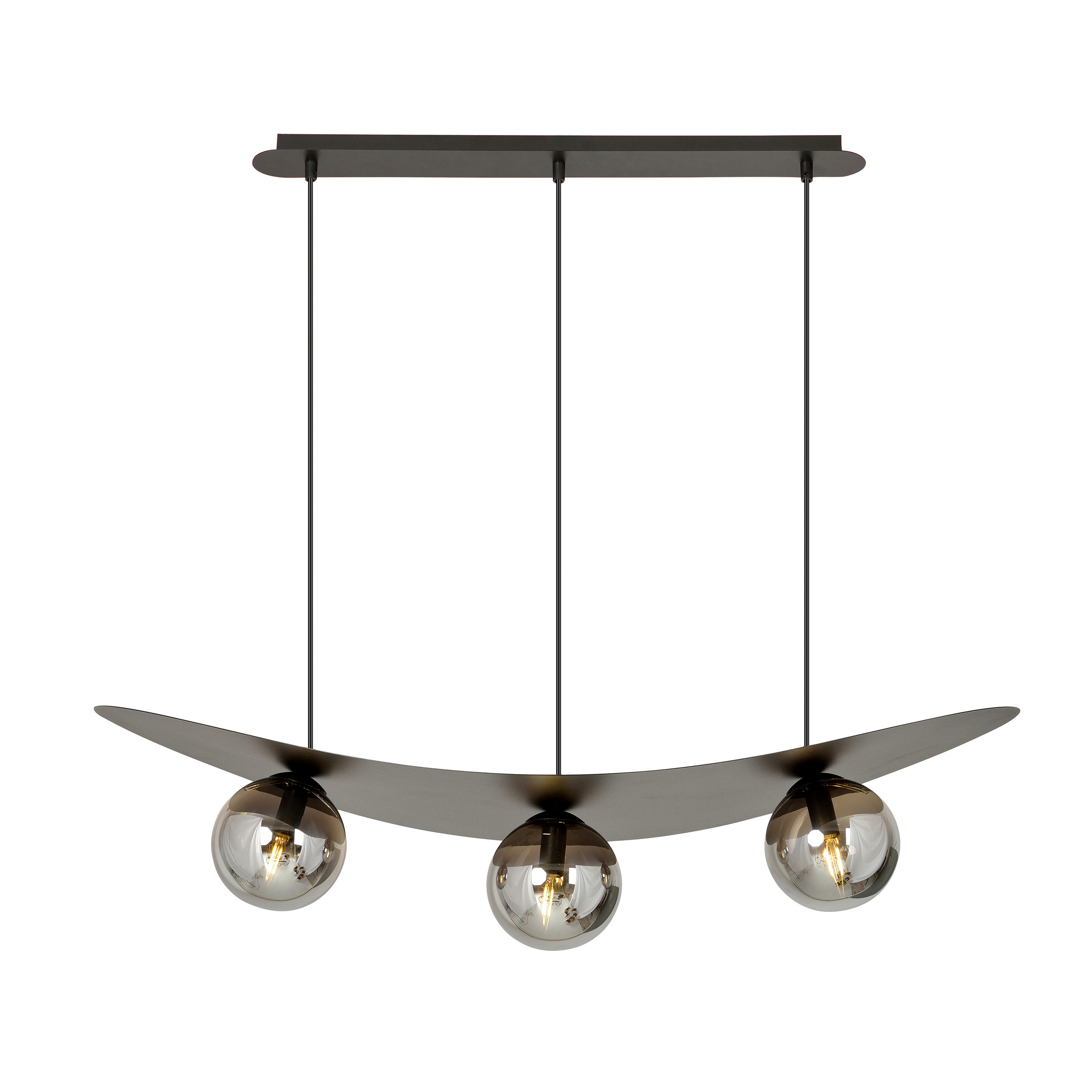 Emibig Aura lampa wisząca 3x10W czarny/szkło grafitowe 1300/3