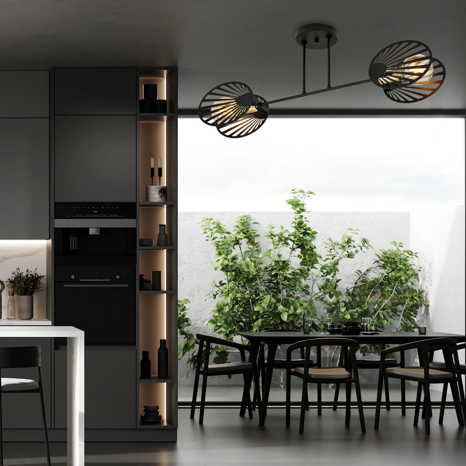 Emibig Talia lampa podsufitowa 2x15 W czarna-złota 1181/2