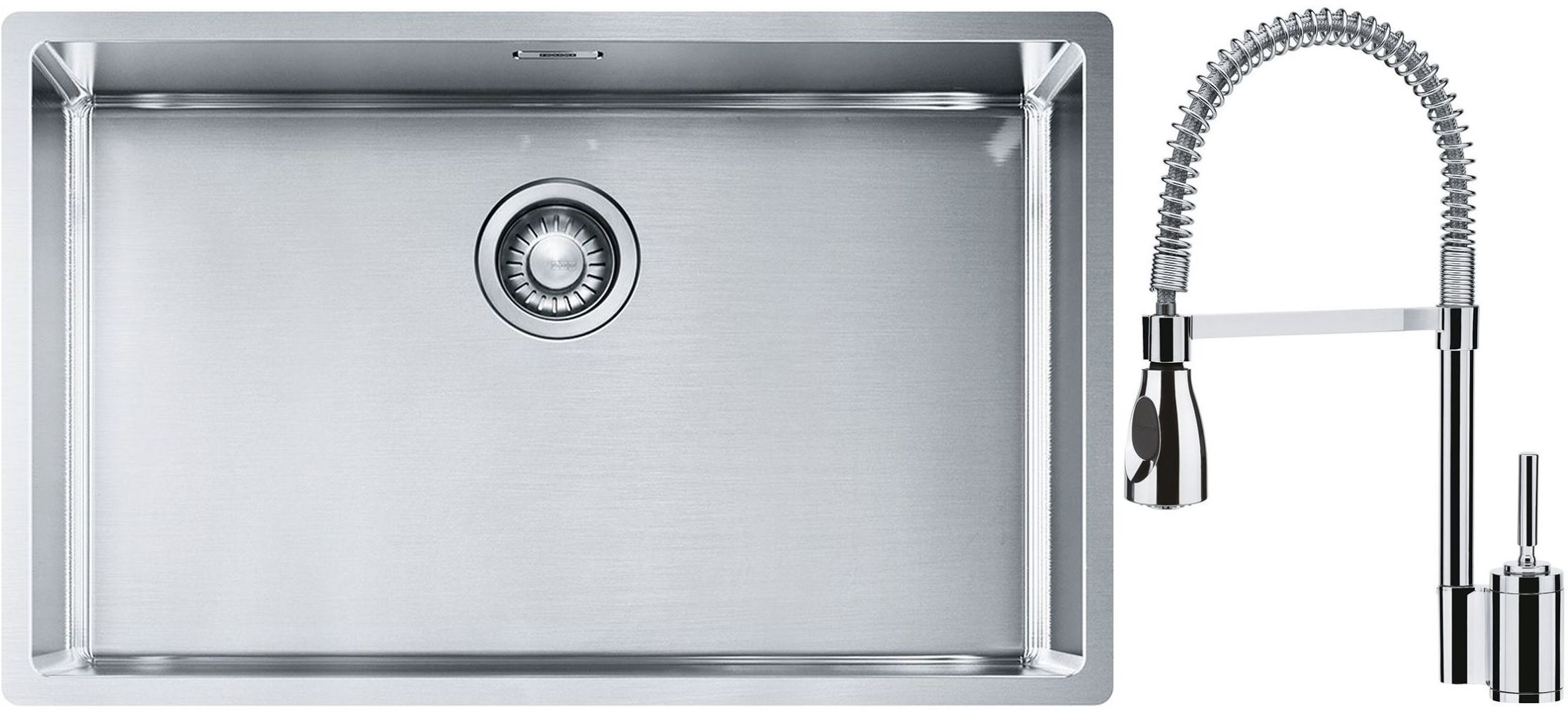 Franke Box BXX 210/110-68 zlewozmywak 72,5x45 cm stalowy z baterią kuchenną Sentinel chrom (1270453658, 1150029591)