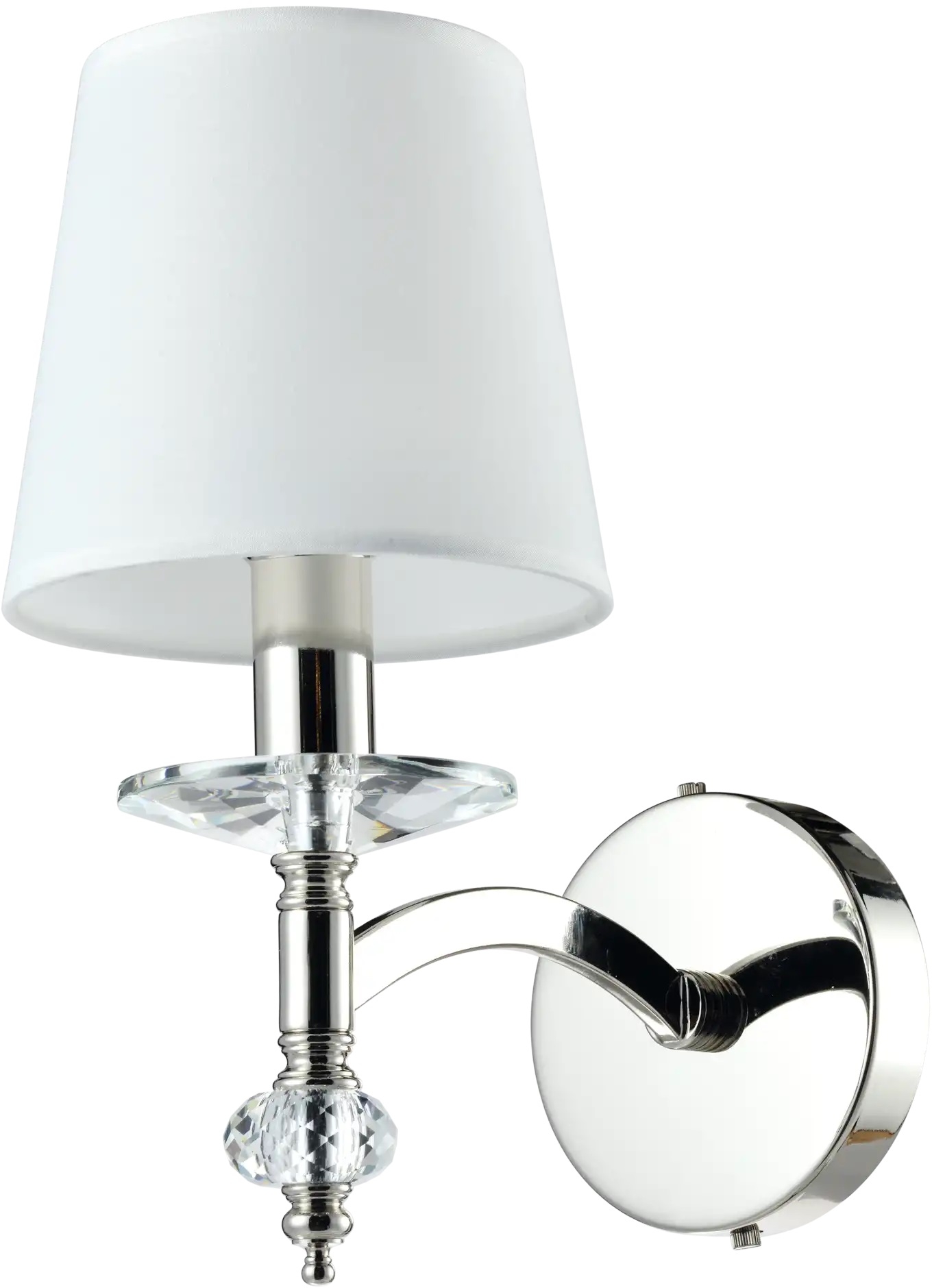 CosmoLight Verona kinkiet 1x40W biały/nikiel W01360NI-WH