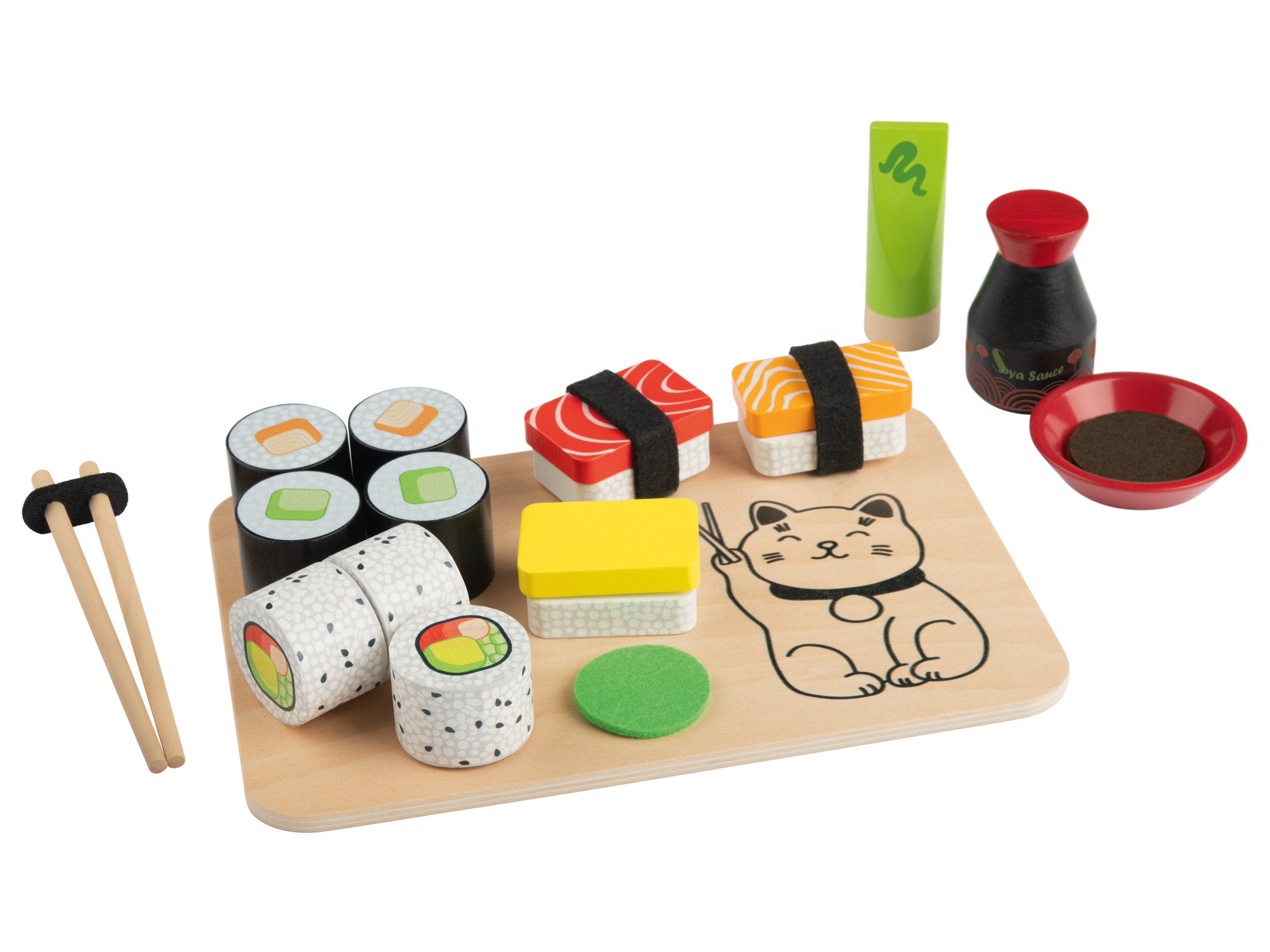 Playtive Zestaw drewnianych produktów spożywczych do zabawy Zestaw do sushi