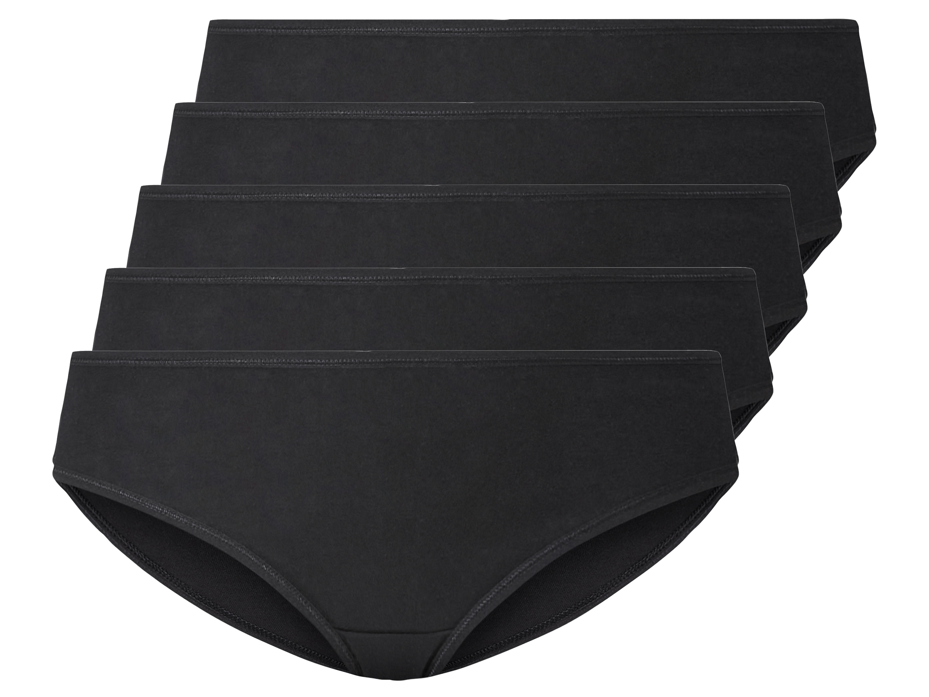 esmara Majtki damskie, 5 szt., wysoka zawartość bawełny 3Xl56/58, Czarny