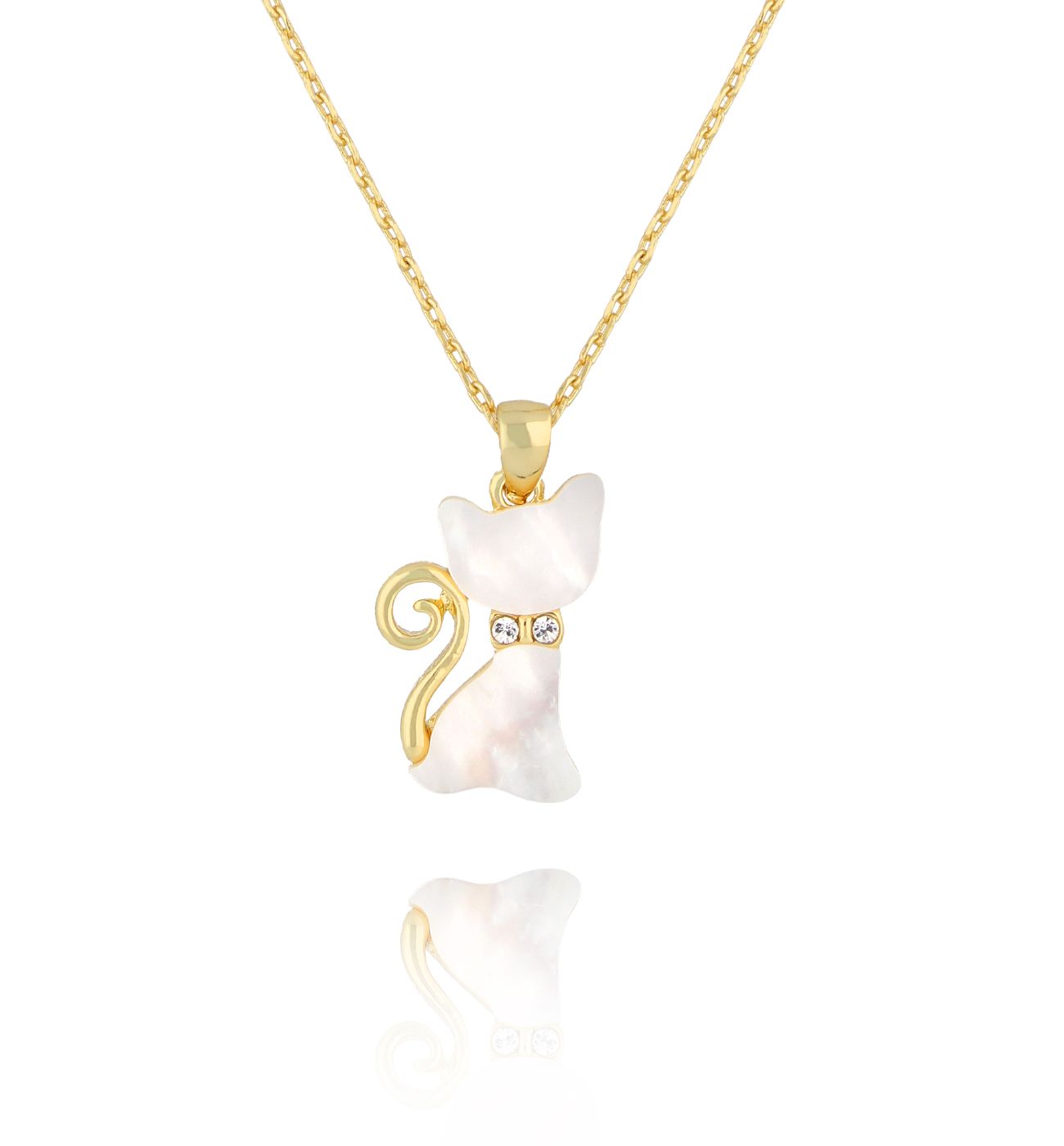 Naszyjnik złoty z kotkiem Glam Charms - By Dziubeka