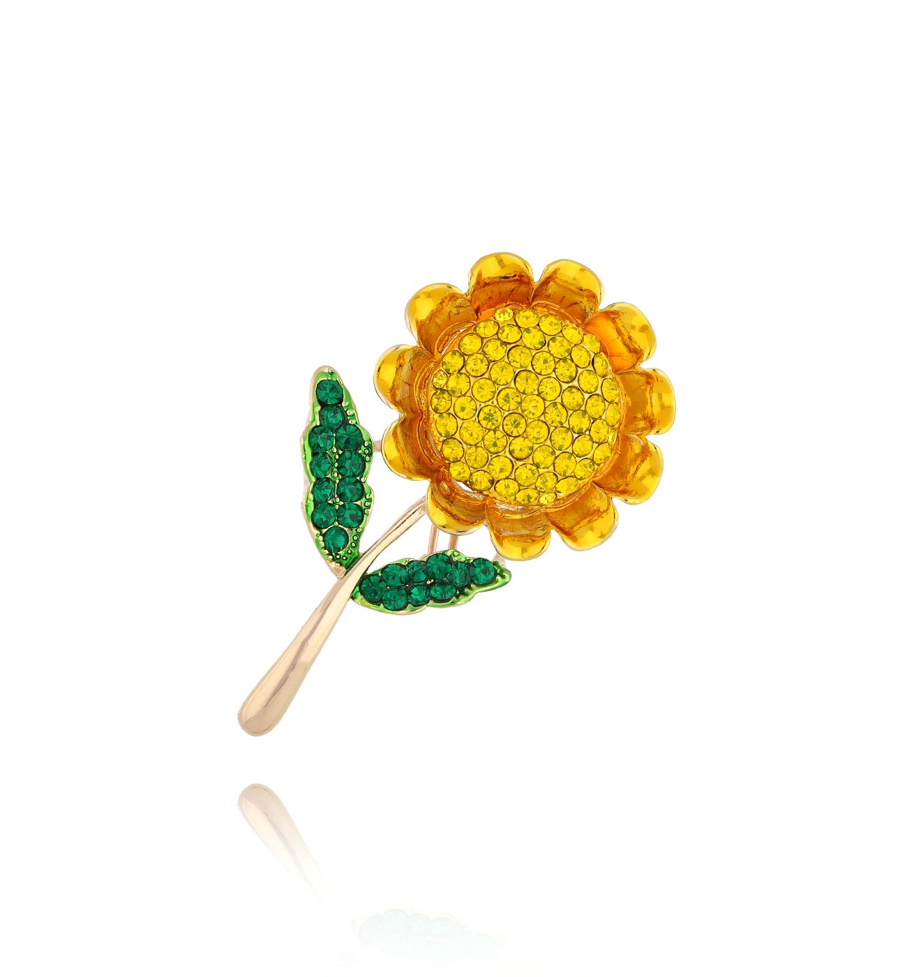 Broszka z żółtym kwiatkiem Yellow Sunflower BRSS0050 - By Dziubeka