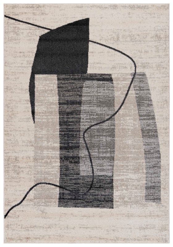 Dywan wewnętrzny Lucy NP25D prostokąt Mazovia 200x 300 cm beżowy,kremowy,szary motyw geometryczny średni włos 1 szt.
