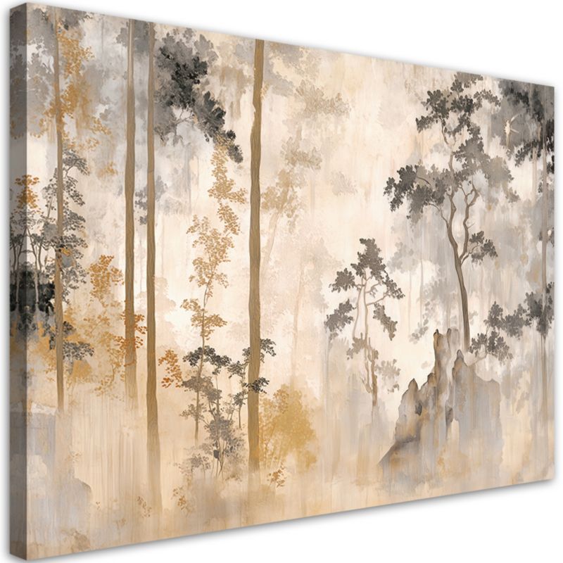 Obraz do salonu sypialni Feeby Las Natura Drzewa w Beżu 100x70 cm 1szt