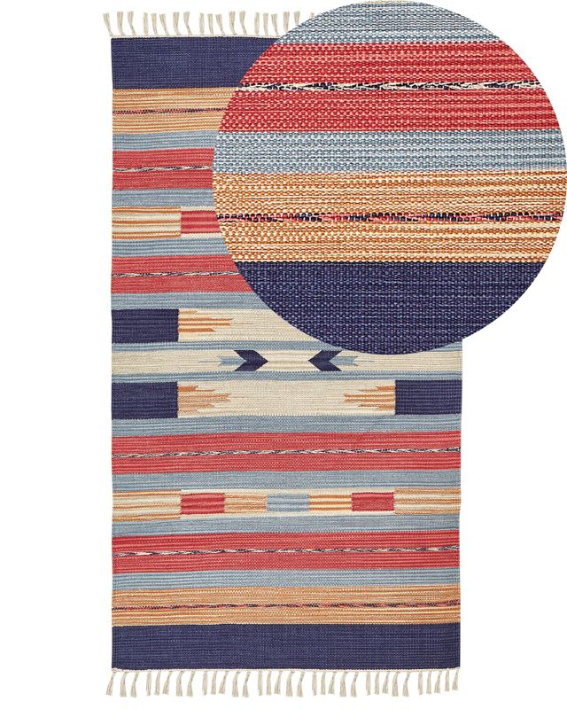 Dywan bawełniany kilim 80 x 150 cm wielokolorowy Gandzak 1 szt.
