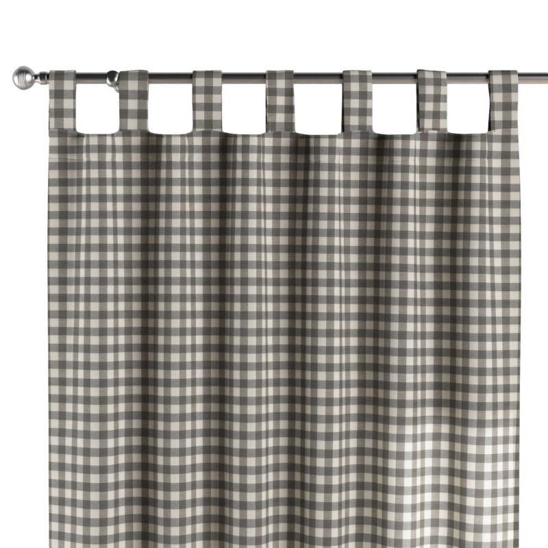 Zasłona na szelkach 1 szt. 130 x 245 cm Dekoria szaro-biała kratka (1,5x1,5cm) 1 szt.