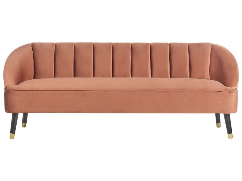 Sofa 3-osobowa welurowa złoty brąz Alsvag 1 szt.
